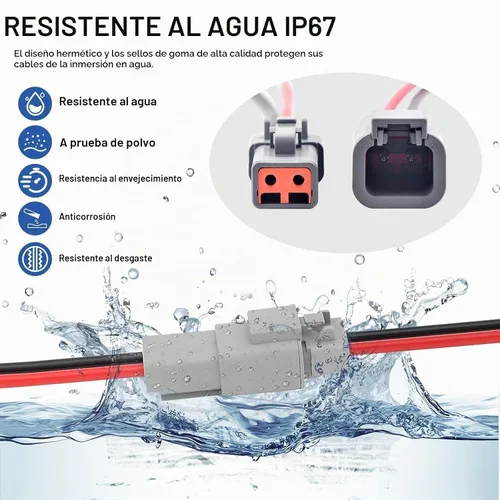 Vista 5 de Linkstyle 5 pares de kit de conectores DTP de 2 pines con cable de 12 AWG, conectores Deutsch impermeables eléctricos automotrices macho hembra