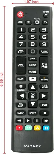 Vista 4 de Nuevo reemplazo AKB74475401 TV remoto para LG TV 55UF6450 55UF6790 55UF6800 60UF7300 65LF6350 65UF6450 65UF6490 65UF6790 65UF6800 24LF4820 32LF595B