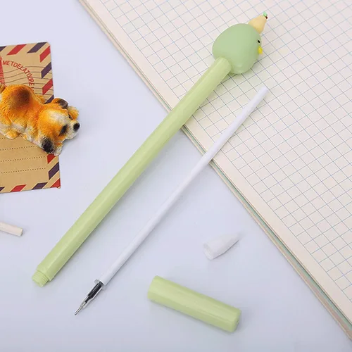 Vista 5 de KRIZJUES 12 unidades de bolígrafos de tinta de gel Kawaii bonitos, adecuados para escribir, regalos para niños y maestros, recarga negra de 0.5mm