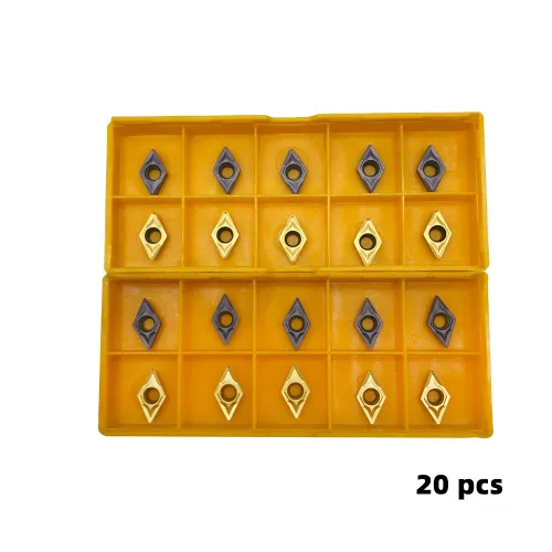 Vista 2 de DCMT21.51 DCMT21.52 DCMT070204 DCMT070208 Insertos de torneado de carburo 20pcs Indexable Carbide Inserts Multilayer Coated CNC Lathe Inserts for