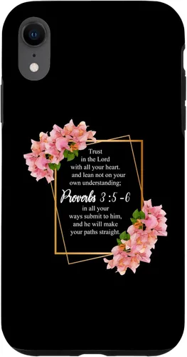Vista 25 de iPhone 12 Pro Max Proverbios 3:5-6 Versículo de la Biblia Religioso Cristiano Hombres y Mujeres Caso