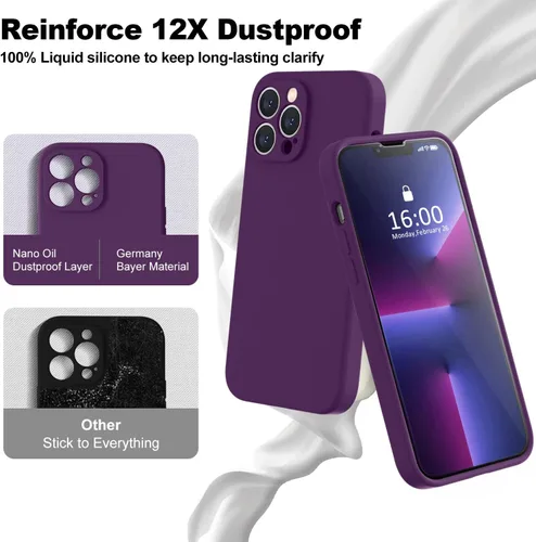 Vista 3 de BossKiss Funda compatible con iPhone 13 Pro, silicona de alta calidad mejorada [protección de cámara] [2 protectores de pantalla]