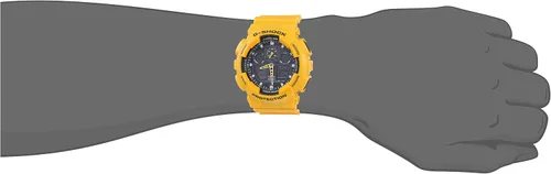 Vista 5 de Casio Reloj G-Shock GA100A-9A para hombre NegroAmarillo Reloj de cuarzo cronógrafo