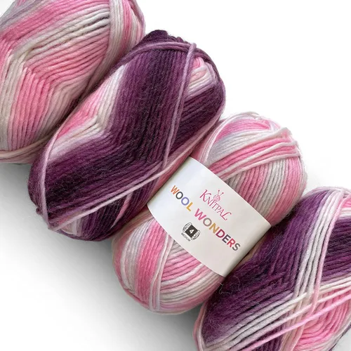 Vista 22 de Wool Wonders - Ovillo de lana para tejer, paquete de 4 (640 yardas/14.11 oz), patrones libres, hilo de lana para tejer, Aran/pesado #4