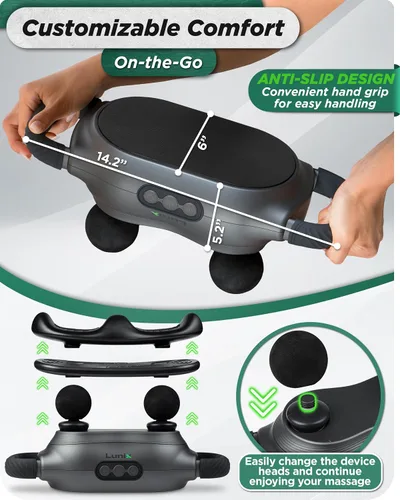 Vista 3 de Lunix Masajeador LX26 FSA para piernas y cuerpo completo, masajeador de vibración de mano para aliviar el estrés, relajación y comodidad muscular