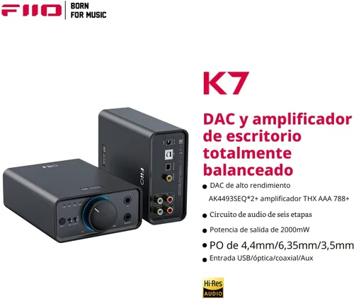 Vista 3 de FiiO K7 DAC de escritorio y amplificador