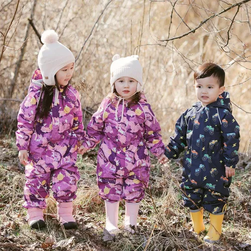 Vista 6 de JAN & JUL Traje impermeable para lluvia, overol a prueba de viento para niños pequeños y niños Thin-liner: Camiones grandes
