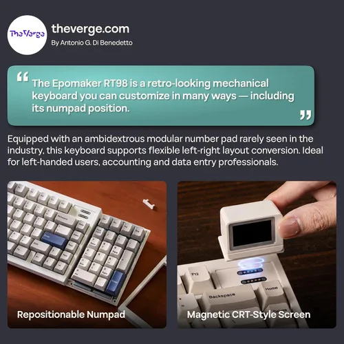 Vista 7 de EPOMAKER RT98 Teclado modular creativo para juegos retro con mini TV Right-Handed