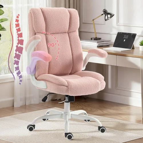 Vista 11 de Silla ejecutiva ergonómica con respaldo alto de tela, brazos Beige