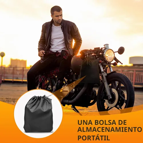 Vista 6 de Funda universal para motocicleta, impermeable, almacenamiento al aire libre, todo tipo de clima, lluvia, nieve, sol, invierno, para todas