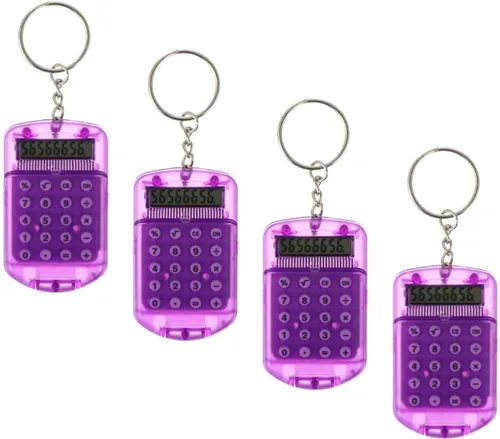 Vista 11 de NUOBESTY 4pcs Calculadora Llavero Mini Calculadora Básica Cuatro Funciones Material Portátil Estudiante