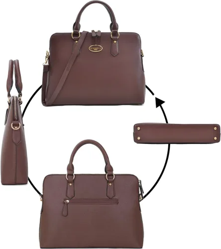 Vista 5 de Dasein Bolsos de mano de dos tonos para mujer, bolso de trabajo de hombro