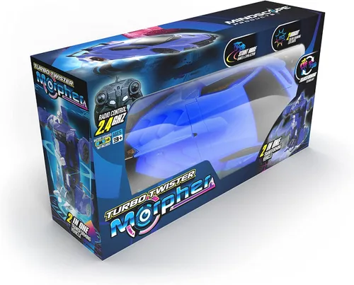 Vista 6 de Mindscope Turbo Twister 2 en 1 Blue Morpher RC Car que se transforma en un robot