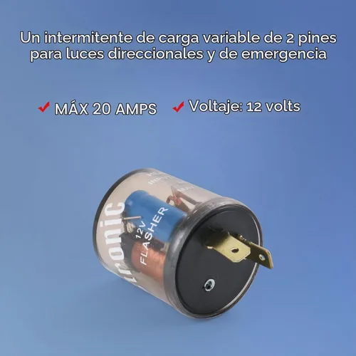 Vista 2 de Relé de intermitente electrónico de 2 pines 12 V luz de señal de giro relé intermitente de 2 clavijas 20 amperios arreglar bombillas de señal