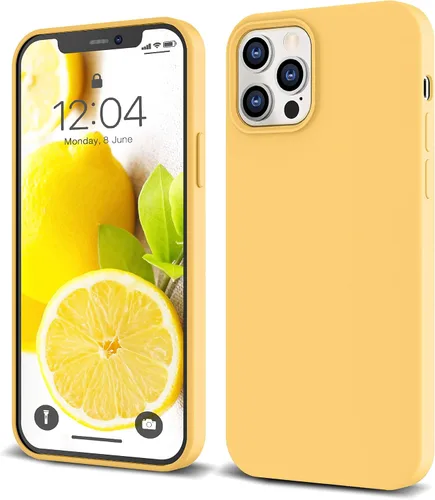 Vista 16 de IceSword Funda para iPhone 12 Pro Max, de silicona líquida delgada protectora a prueba de golpes, forro de microfibra antiarañazos, color azul