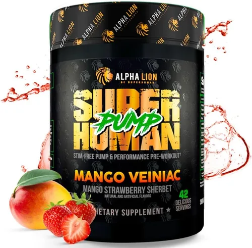 Vista 10 de ALPHA LION Superhuman Pump Polvo para antes de ejercitarse, suplemento preentrenamiento nootrópico libre de cafeína y estimulantes, potenciador