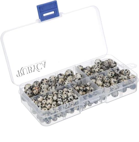 Vista 19 de RUBYCA Caja organizadora de cuentas sueltas redondas de turquesa africana natural, fabricación de joyas, tamaños mixtos