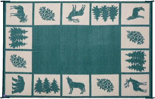 Vista 4 de Stylish Camping 229124 - Tapete reversible de 9 pies x 12 pies, alfombra de paja de plástico, tapete grande para exteriores, RV, patio, patio