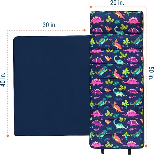 Vista 5 de Wildkin Tapete infantil de microfibra para siesta con almohada para niños y niñas, tapete suave y acogedor para guardería, preescolar, jardín