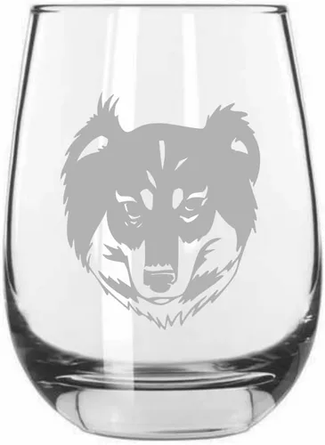 Vista 60 de Shar Pei (chino) - Vaso de vino sin tallo grabado para perro, 15.25 onzas