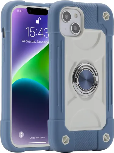 Vista 15 de MARKILL Funda compatible con iPhone 14 Plus de 6.7 pulgadas con soporte de anillo giratorio de 360 grados, protección contra caídas de grado