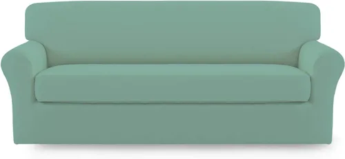 Vista 20 de Easy-Going - Funda elástica de microfibra de 2 piezas para sofá, funda suave de elastano, lavable, parte inferior elástica, protector para muebles