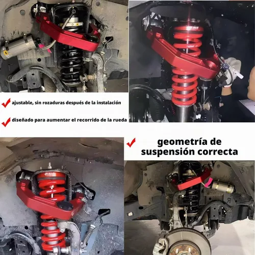 Vista 4 de BST BSSP Brazos de control delanteros superiores de aluminio forjado CNC, elevación de suspensión de 2-4", FUCA compatible con Chevy Silverado