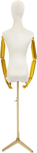 Vista 5 de Maniquí femenino forma de vestido de maniquí para mujer, torso con soporte, altura ajustable, 63-81 pulgadas, maniquí con cabeza de brazo