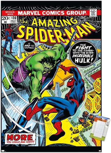Vista 12 de Marvel Comics Amazing Spider-Man #120 - Póster de pared, 22.4 pulgadas de largo x 14.7 pulgadas de ancho, versión enmarcada de madera de granero