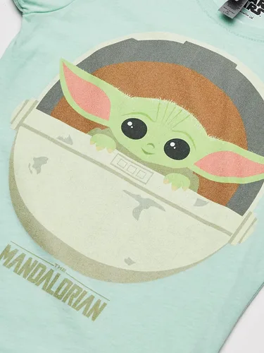 Vista 2 de STAR WARS Mandalorian The Child - Camiseta de manga corta para niñas con moisés