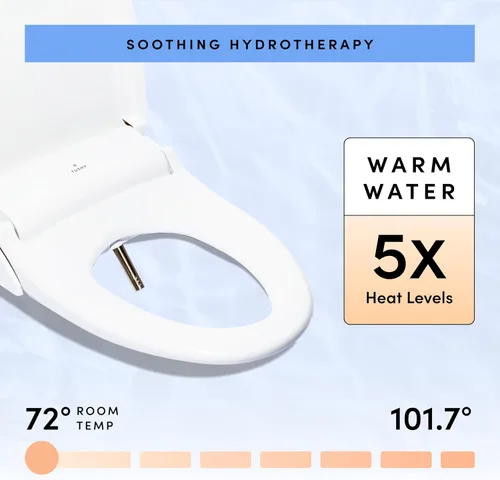 Vista 5 de TUSHY Ace 2.0 Asiento de inodoro redondo eléctrico con bidé y asiento calefactado. Una limpieza de lujo. Sensor de asiento y cierre suave