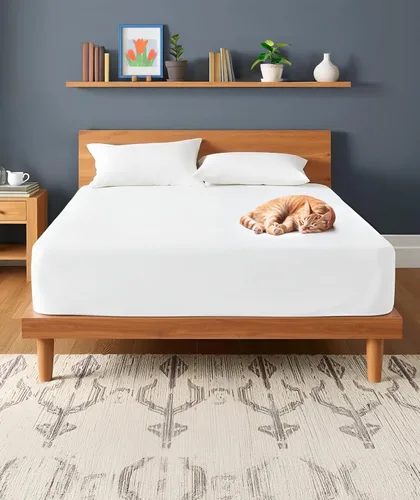 Vista 9 de Everlasting Comfort Protector de colchón prémium tamaño Queen, impermeable e hipoalergénico, diseño silencioso, funda lavable, bolsillo profundo