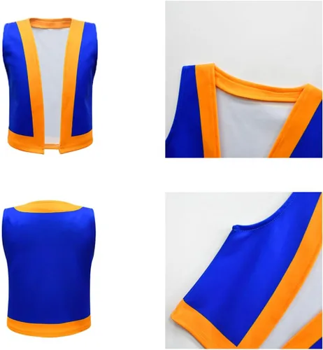 Vista 3 de Conjunto de ropa de chaleco azul y pantalones blancos, 2 piezas, traje de Halloween para niños