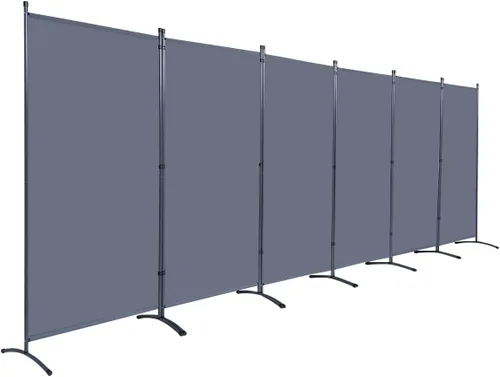 Vista 18 de Divisor de habitación de 6 pies, separador de habitación con ruedas con bloqueo, (base de metal gruesa), separadores de habitación, pantallas