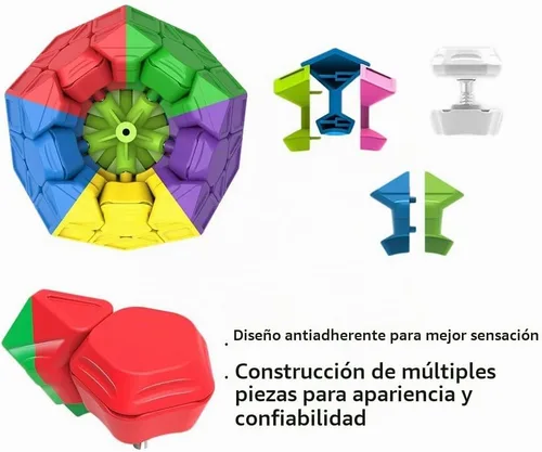 Vista 4 de Cubo de velocidad Megaminx, sin calcomanías, 3 x 3 x 3 pulgadas, cubo de velocidad pentagonal, rompecabezas de cubo mágico de dodecaedro