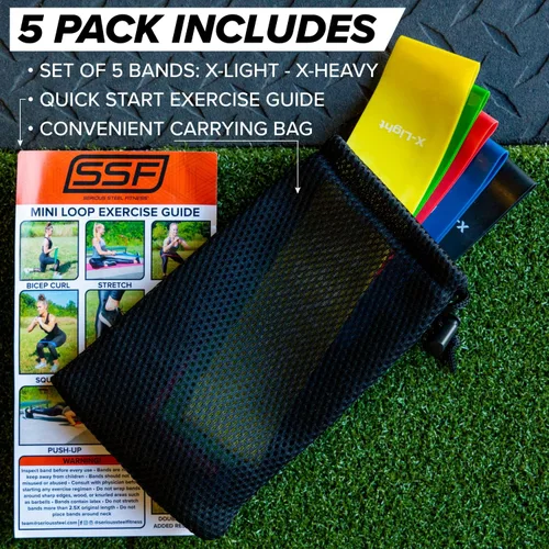 Vista 6 de Serious Steel Fitness Mini bandas de resistencia Bandas elásticas de rehabilitación y prehab Bandas de entrenamiento de ejercicio de 12 pulgadas