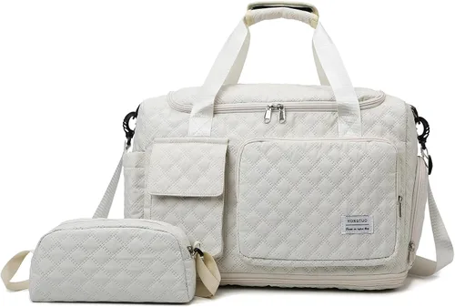 Vista 13 de Pequeña bolsa de gimnasio para mujer, bolsa de viaje con compartimento para zapatos