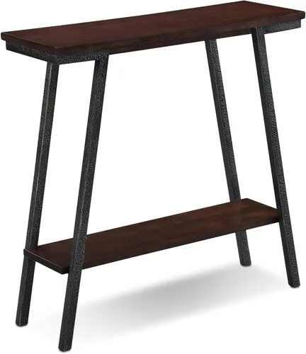 Vista 18 de Leick Home 214338 Empiria Mesa consola de madera con marco de metal para sala de estar, entrada, dormitorio, gris