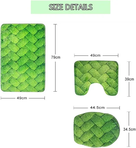 Vista 2 de UNICEU Alfombras de baño de 3 piezas, diseño de margaritas hippie, girasol, suave, absorbente, alfombrilla de baño + alfombrilla de contorno