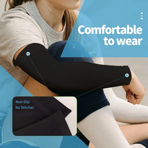 Vista 2 de YESLIFE Mangas de protección solar UV para hombres y mujeres, manga deportiva de enfriamiento UPF 50