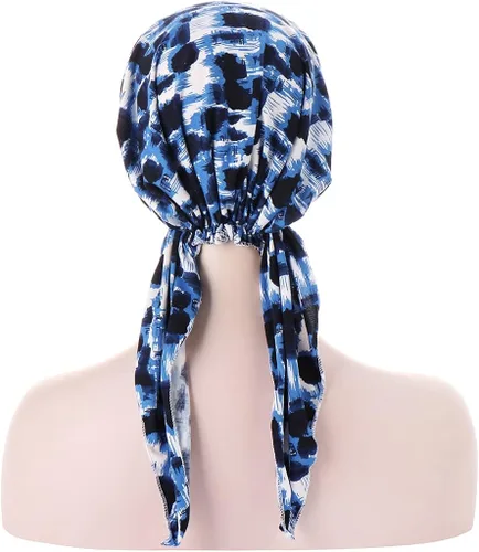 Vista 5 de Qhome - Pañuelo de cabeza con diamantes de imitación para mujer, gorra de quimioterapia, bandana de elastano Du Rag