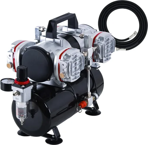 Vista 6 de Master Airbrush Compresor de Aire Súper Potente de 1 HP con Tanque de Almacenamiento Extra Grande de 9 L, Modelo TC-626 - Profesional de Alto