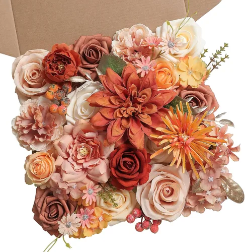 Vista 18 de Serra Flora Caja Combo de Flores Artificiales para Ramos de Boda DIY, Centros de Mesa, Arreglos, Despedida de Soltera, Fiesta, Decoraciones