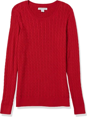 Vista 7 de Tienda Essentials - Suéter ligero de punto trenzado de manga larga con cuello redondo para mujer
