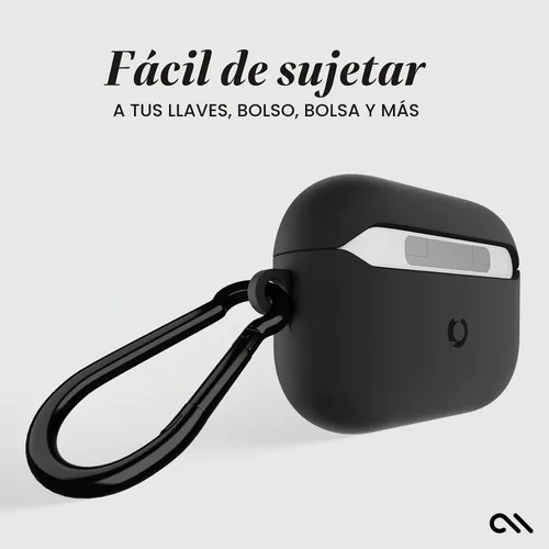 Vista 4 de Case-Mate Funda Tough AirPods Pro 3 con mosquetón negro, color negro