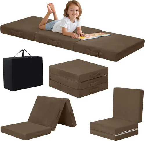 Vista 29 de MeMoreCool Colchón plegable de suelo para niños, tapete para siesta de suelo para dormir, guardería, cama plegable para niños pequeños, colchón