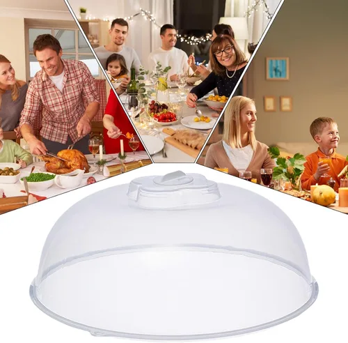 Vista 4 de Cubierta de salpicaduras de microondas para alimentos – Cubierta grande para alimentos para microondas – Cubierta protectora de placa a prueba