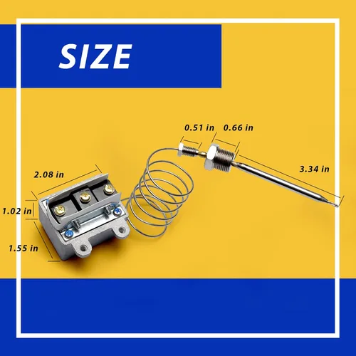 Vista 5 de Interruptor de termostato de límite alto 1177 para freidora 3/8 "Mpt Stuff Box, LCCM2003000 Hi Limit Safety Cut Out Termostato compatible
