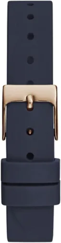 Vista 3 de GUESS Reloj para mujer de 0.984in, correa azul marino, esfera blanca, caja de oro rosa, marino