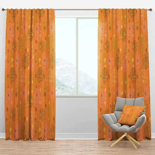 Vista 10 de DesignQ Espirales punteadas retro rojas y blancas - Panel de cortina moderno de mediados de siglo, 52 x 84 pulgadas 19240